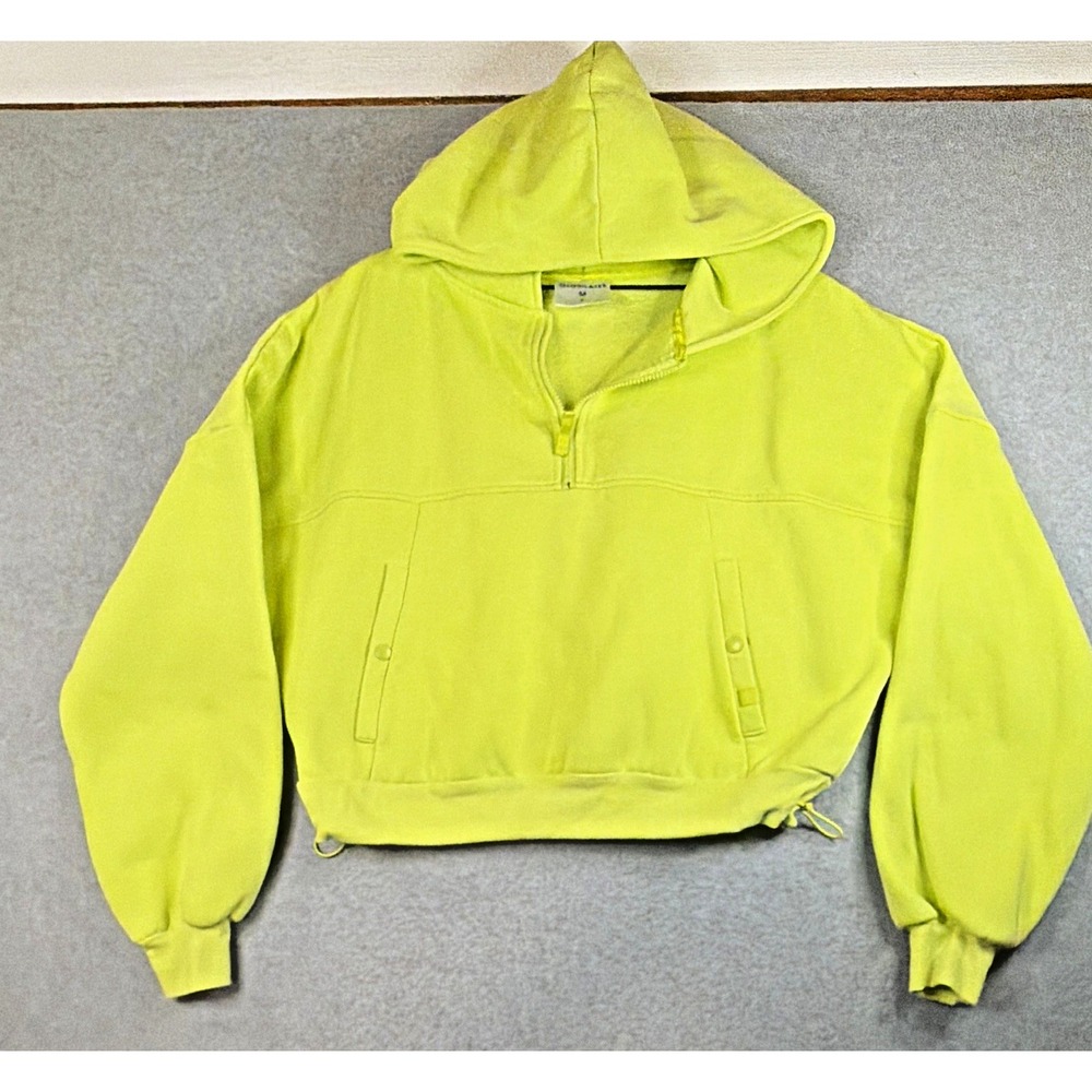 Blogilates Fleece Pullover Hoodie w/ Pockets Drawstring Hem Yellow - Women's M
